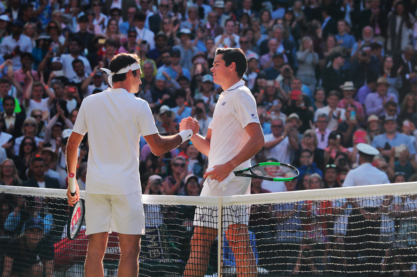 Federer Defeats Raonic - 100th Match At Wimbledon - The Championships ...